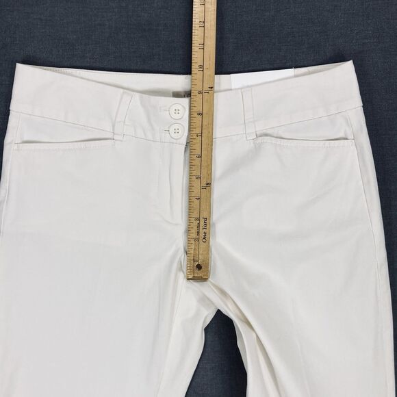 Ann Taylor LOFT Crop Pants Womens 6 White Straight Leg Stretchy Breathable NEW - Picture 12 of 16